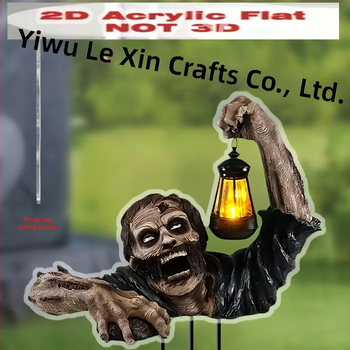 2D акрилна висяща украса за вътрешни/външни градински саксии – Хелоуин серия, хорър тематика, UV печат