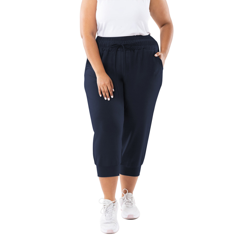 Дамски къси спортно-ежедневни панталони с свободна кройка и еластична талия, milk silk тъкан (80–90% полиестер, <30% спандекс), висока еластичност