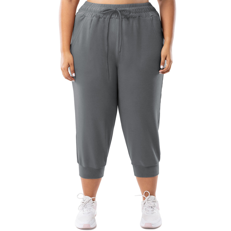 Дамски къси спортно-ежедневни панталони с свободна кройка и еластична талия, milk silk тъкан (80–90% полиестер, <30% спандекс), висока еластичност