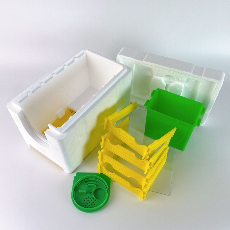 Bitininkystės įrankiai - EPS putų mini karalienės auginimo dėžutė, 4 rėmeliai arba 3 rėmeliai