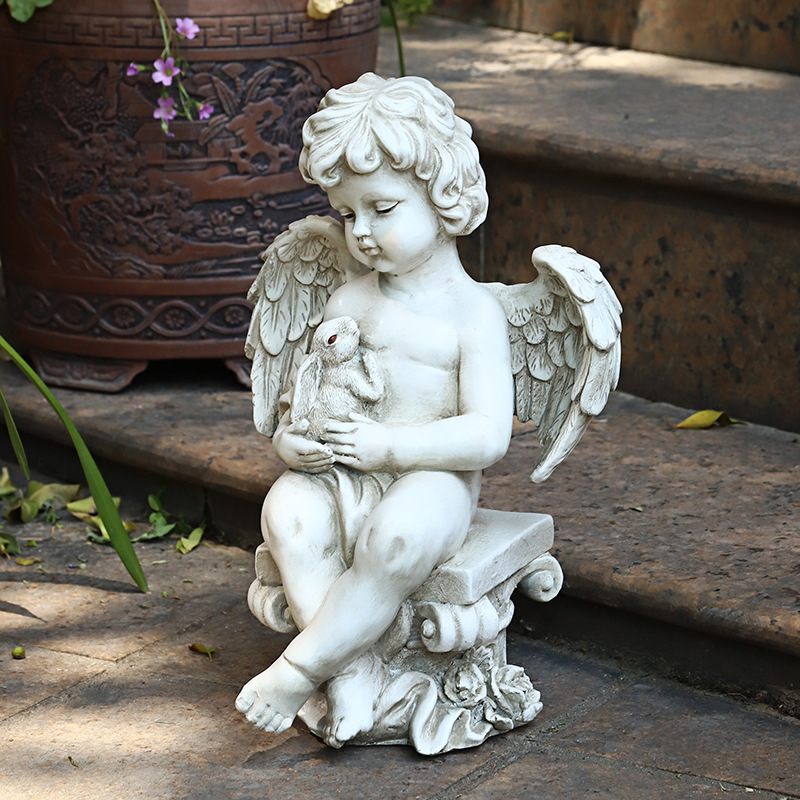 Άγαλμα αγγέλου κήπου – ευρωπαϊκού στυλ αντίκα για εξωτερική διακόσμηση; Υλικό: ρητίνη; Μάρκα: Qityi; Κατηγορία: Προϊόντα ρητίνης; Συσκευασία: χαρτόνι.