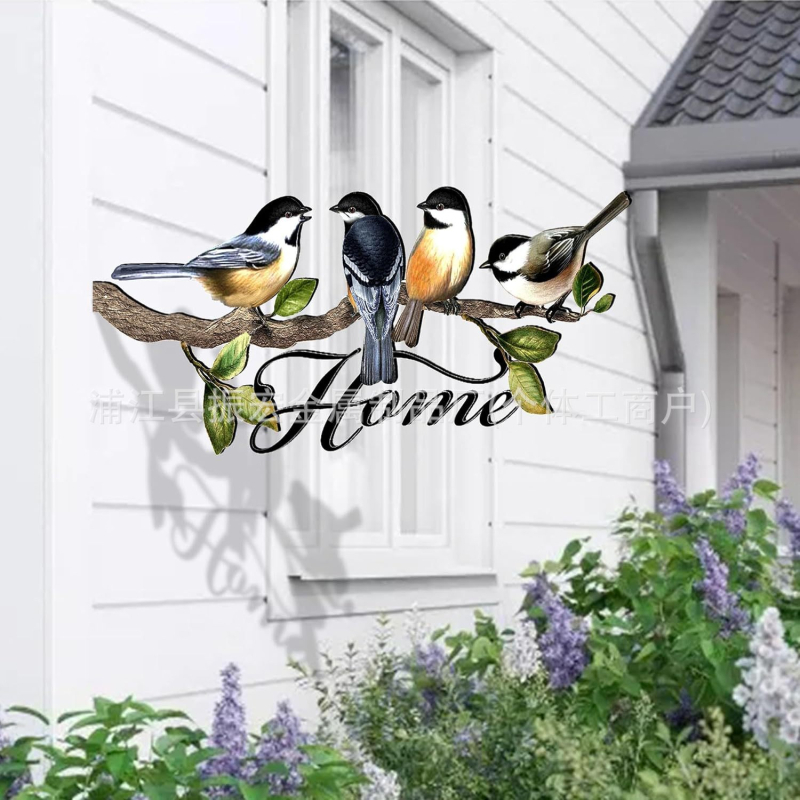 Fém madár falikép – kertdekoráció vasból, modern minimalist stílus, márka drstrydt