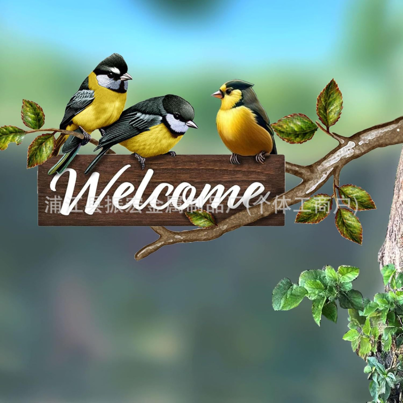 Fém madár falikép – kertdekoráció vasból, modern minimalist stílus, márka drstrydt