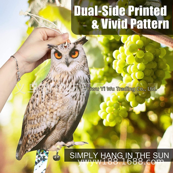 Συσκευή αποτροπής πουλιών – προσομοιωμένο κουκουβάγιο, διπλής όψεως ακρυλικό, λέιζερ-ανακλαστικό, για οπωρώνα, μπαλκόνι και αυλή.