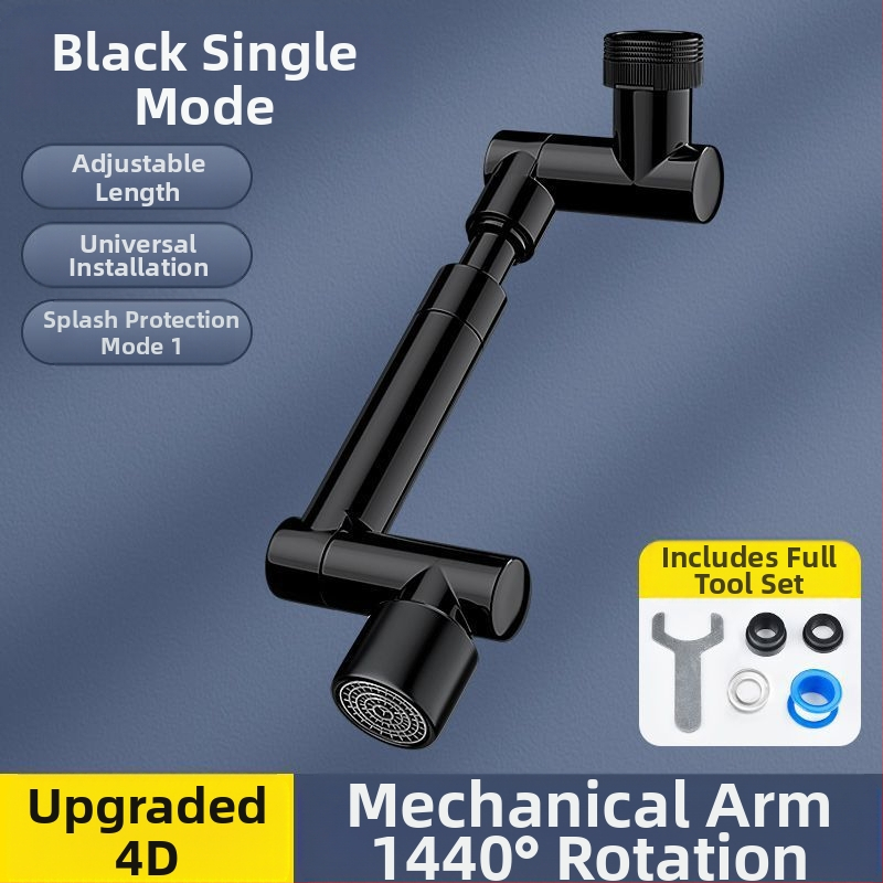 Vannasistabas krāns ar mehānisku roku, 1440° rotējošs izlaidums, sakausējuma korpuss, vienrokas vadība, elektroplatinēta virsma, darba temperatūras diapazons 0-80°C