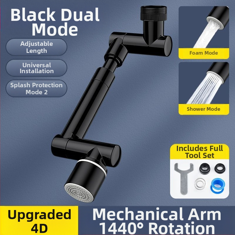 Vannasistabas krāns ar mehānisku roku, 1440° rotējošs izlaidums, sakausējuma korpuss, vienrokas vadība, elektroplatinēta virsma, darba temperatūras diapazons 0-80°C