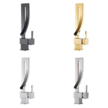 Réz mosdócsaptelep kerámiás patronnal, 360° forgás, antik felület