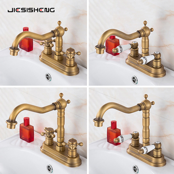 Dupla fogantyús mosdócsap, két lyukas kivitel, réz testtel, Ø10 cm szeleptámasz, függőleges felszerelés, keverő