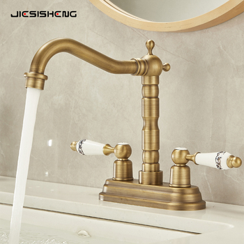 Dupla fogantyús mosdócsap, két lyukas kivitel, réz testtel, Ø10 cm szeleptámasz, függőleges felszerelés, keverő