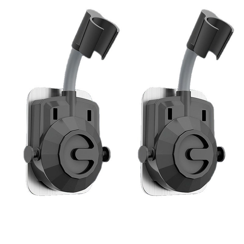 Be gręžimo, universalus dušo galvos laikiklis su siurbimo gaideliu, reguliuojamas montavimas voniai, ABS medžiaga, elektroplakatu paviršius