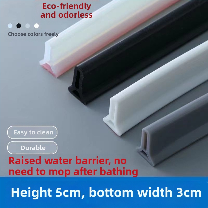 Vonios kambario vandens barjeros juostelė, pakelta aukštis, L formos, lipni, sausam ir šlapiam atskyrimui