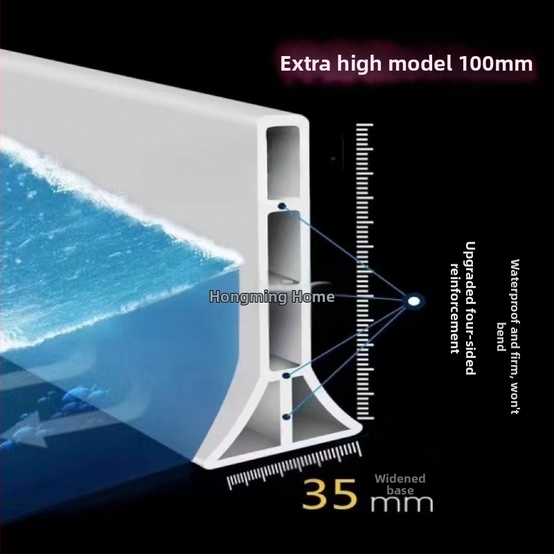 Vonios kambario vandens barjeros juostelė, pakelta aukštis, L formos, lipni, sausam ir šlapiam atskyrimui