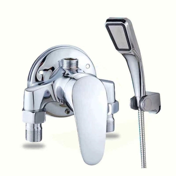 Dušo komplektas iš vario, modelis H-3401; spiralinis montavimas; lietaus ir purškimo funkcijos; chromuotas paviršius; darbinė temperatūra 5–80°C