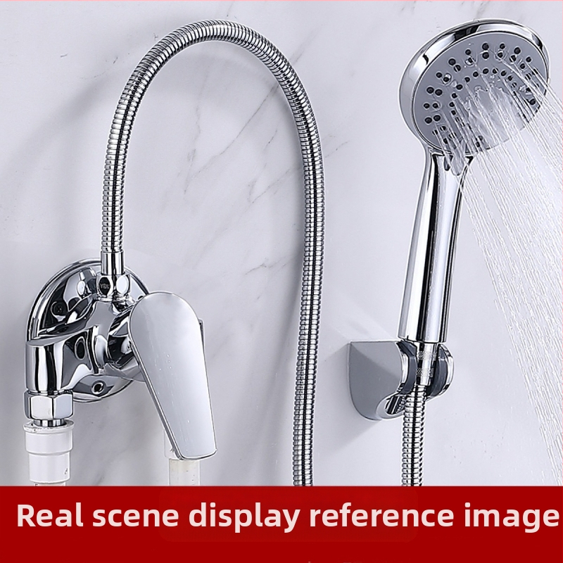 Душ комплект от мед, модел H-3401; спирално монтиране; функции дъжд и пръскане; хромирана повърхност; работна температура 5–80 °C