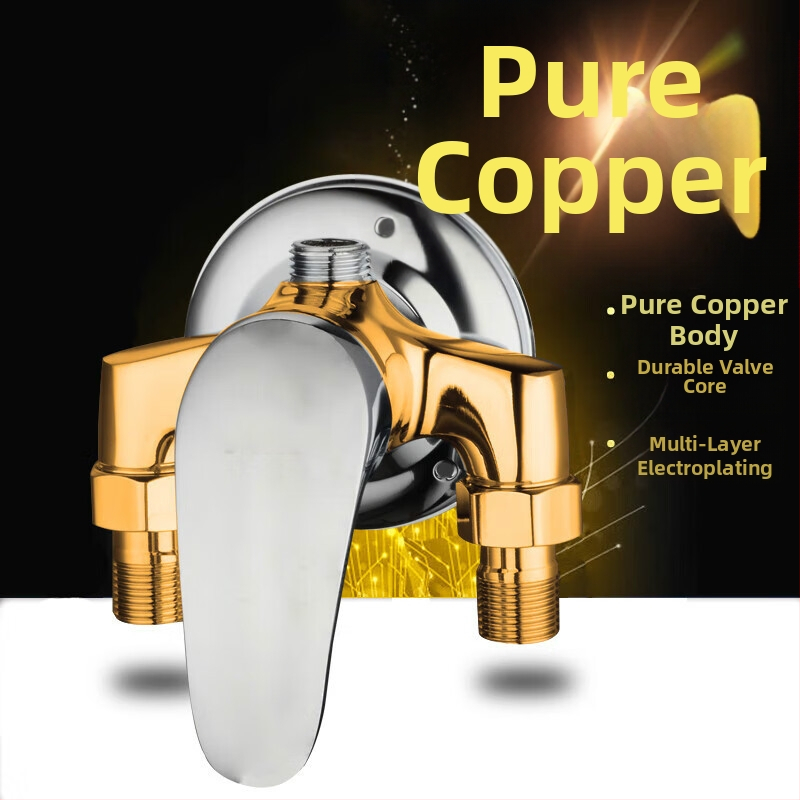 Душ комплект от мед, модел H-3401; спирално монтиране; функции дъжд и пръскане; хромирана повърхност; работна температура 5–80 °C