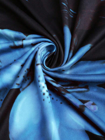 Дълга полиестерна пола A-line с пълен принт и 3D ефект, елегантен стил, пролет 2025