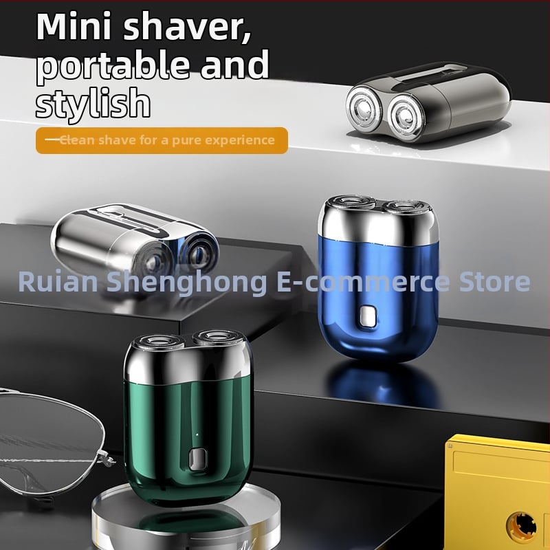 Elektrinis skustuvas, mini kišeninio dydžio, su šepetėlių varikliu, 10 dienų veikimo laikas, visiškai plaunamas, tylus, žemas triukšmo lygis iki 36 dB