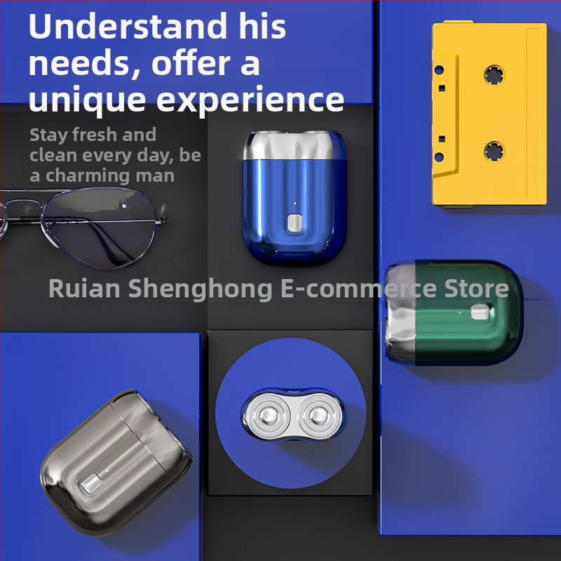 Електрическа самобръсначка, мини портативна джобна, четков двигател, 10-дневна издръжливост, почистване на целия корпус, нисък шум под 36 dB