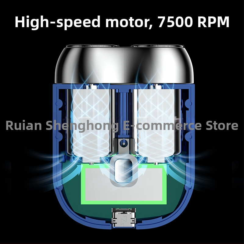 Електрическа самобръсначка, мини портативна джобна, четков двигател, 10-дневна издръжливост, почистване на целия корпус, нисък шум под 36 dB