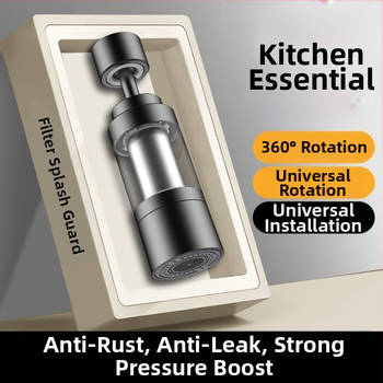 Konyhai csapfilter – cilindrikus fröccsenésgátló fej, rozsdamentes acél, csiszolt felület, forgó felszerelés, egységtestű kivitel