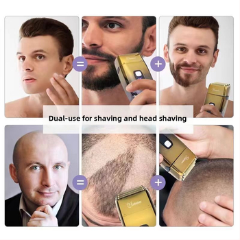 Електрическа самобръсначка с вградена литиева батерия, водоустойчива, режеща глава от неръждаема стомана, почистване чрез миене на целия корпус