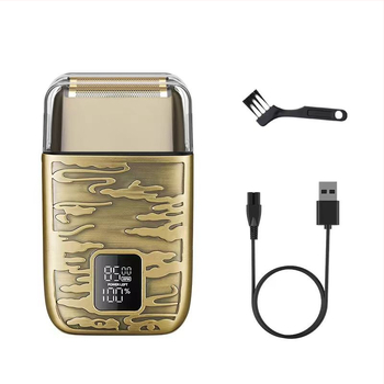 Електрическа самобръсначка с вградена литиева батерия, водоустойчива, режеща глава от неръждаема стомана, почистване чрез миене на целия корпус