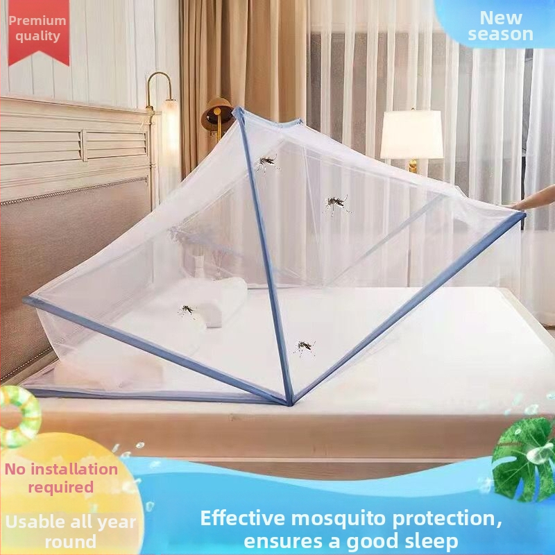 Безинсталационна сгъваема мрежа против комари за легло — стъкловлакнева мрежа и рамка от стъкловлакневи тръби