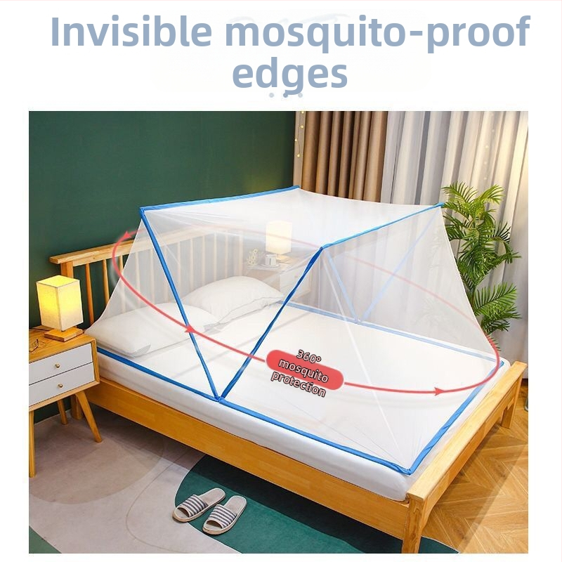 Безинсталационна сгъваема мрежа против комари за легло — стъкловлакнева мрежа и рамка от стъкловлакневи тръби