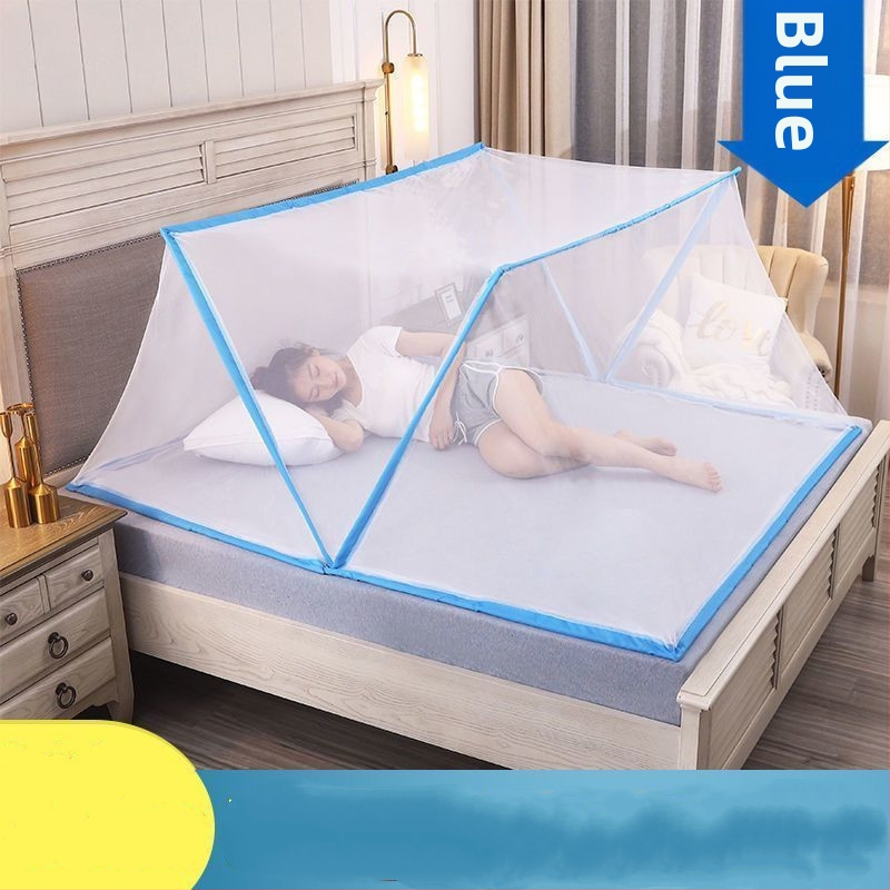 Безинсталационна сгъваема мрежа против комари за легло — стъкловлакнева мрежа и рамка от стъкловлакневи тръби