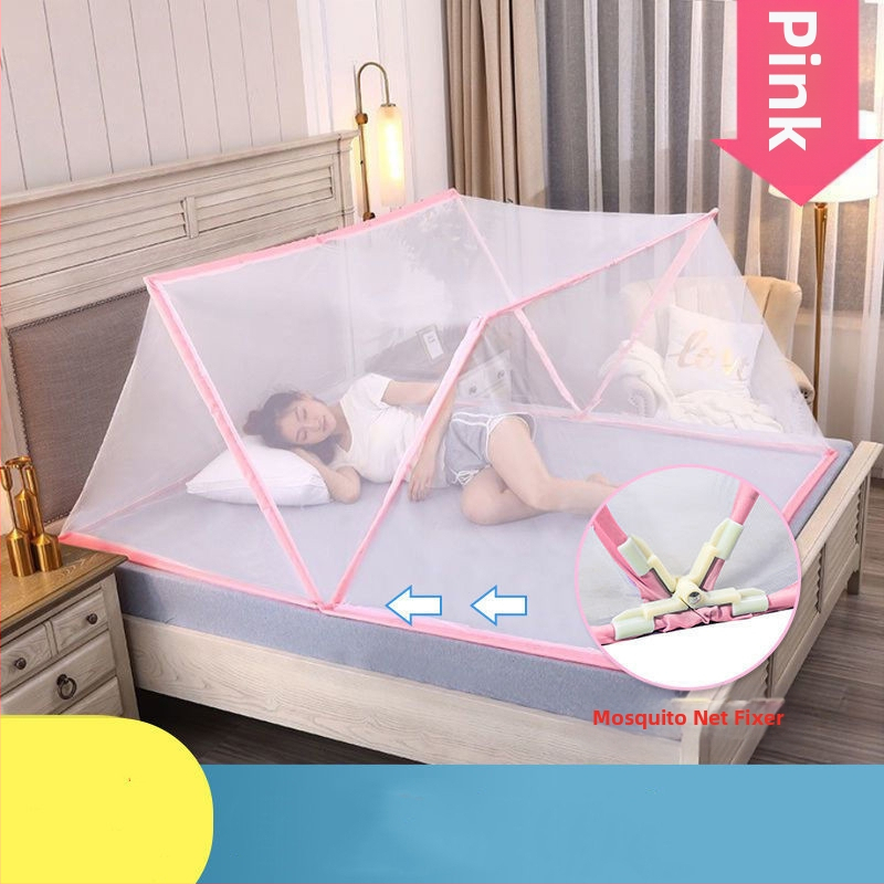 Безинсталационна сгъваема мрежа против комари за легло — стъкловлакнева мрежа и рамка от стъкловлакневи тръби