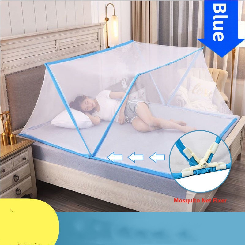 Безинсталационна сгъваема мрежа против комари за легло — стъкловлакнева мрежа и рамка от стъкловлакневи тръби