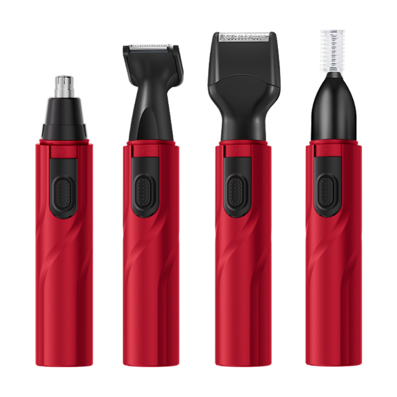 Elektrinis plaukų kirpimo rinkinys su USB įkrovimu – ABS korpusas, įmontuota baterija 50–100 mAh, antakių ir nosies plaukų trimmeriai bei skutimosi peiliukas