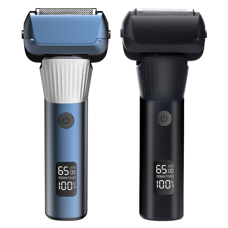 Elektrinis skustuvas su 3 galvų reciprocine griežimo sistema, visiškai plaunamas visam kūnui, LED ekranas, be šepetėlių variklis, įmontuota 500–800 mAh baterija