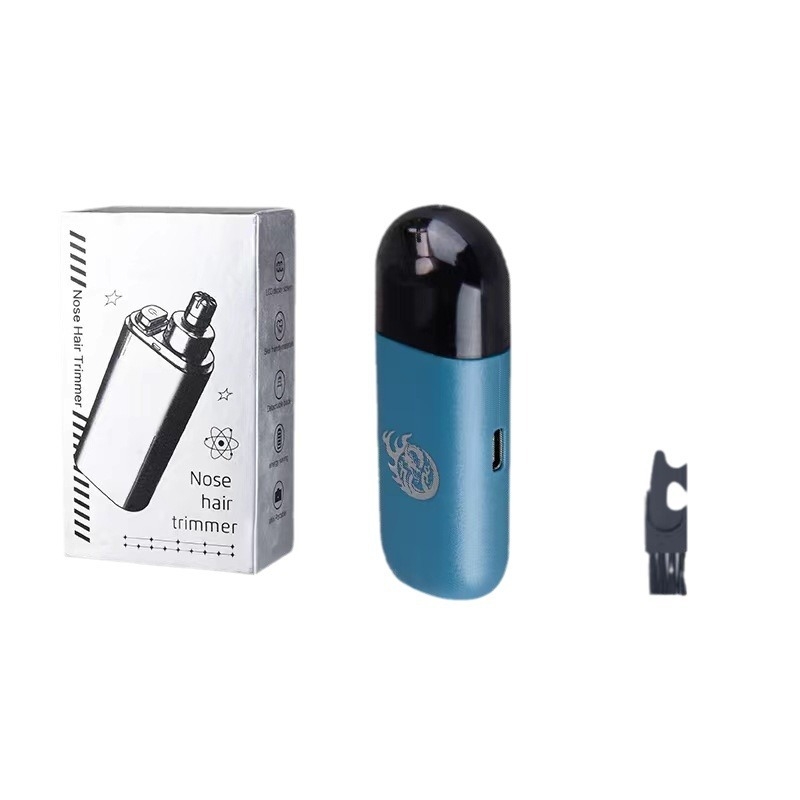 Elektrinis nosies plaukų skutimo prietaisas – nuimama plovimo galvutė, įkraunama baterija 300–500 mAh, ABS korpusas, veikimas daugiau nei 15 dienų