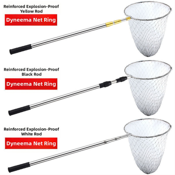 Риболовна мрежа за улов с телескопична пръчка и сгъваема глава, от неръждаема стомана