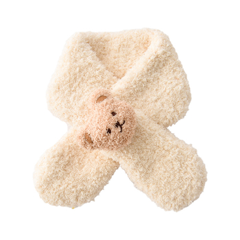 Vaikų pliušinis šalikas žiemai, minimalistinis stilius, vidutinio ilgio, vientisas raštas, šiltas