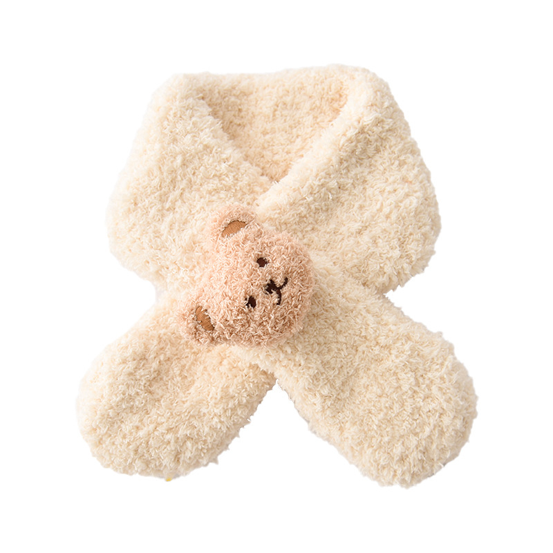 Vaikų pliušinis šalikas žiemai, minimalistinis stilius, vidutinio ilgio, vientisas raštas, šiltas