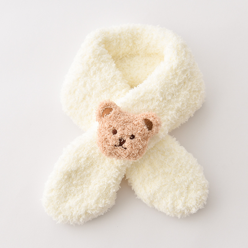 Vaikų pliušinis šalikas žiemai, minimalistinis stilius, vidutinio ilgio, vientisas raštas, šiltas