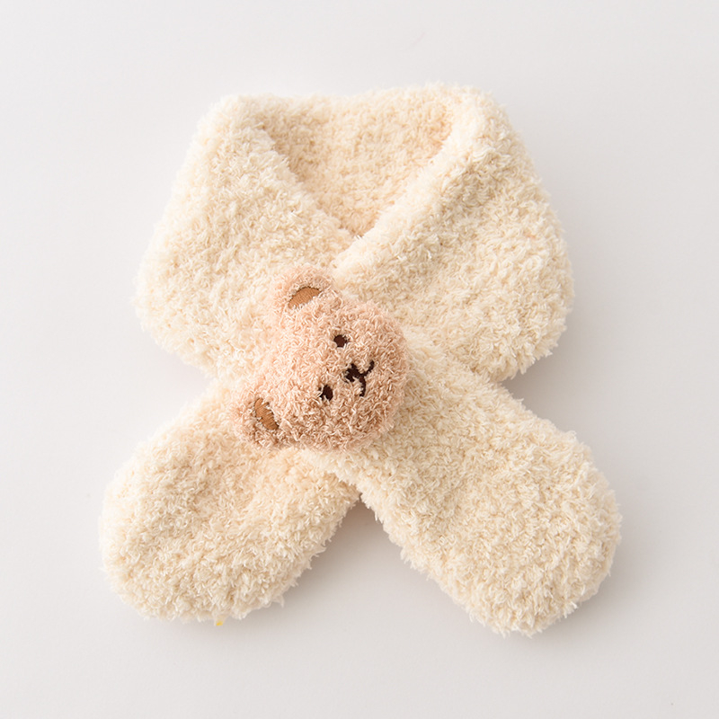 Vaikų pliušinis šalikas žiemai, minimalistinis stilius, vidutinio ilgio, vientisas raštas, šiltas