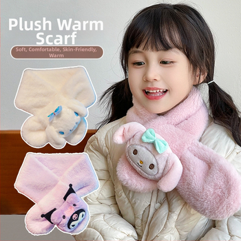 Šalikas iš akrilo/sintetinės vilnos, karikatūrų raštas, minimalistinis stilius, žiemos šiluma