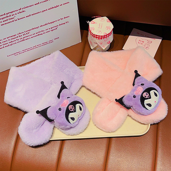 Šalikas iš akrilo/sintetinės vilnos, karikatūrų raštas, minimalistinis stilius, žiemos šiluma