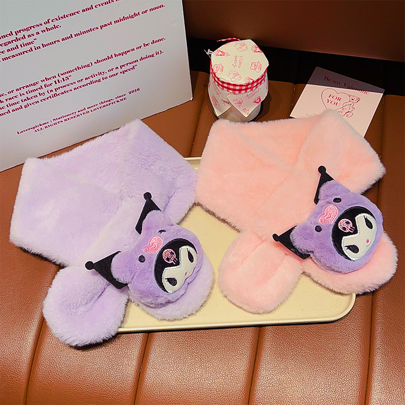 Šalikas iš akrilo/sintetinės vilnos, karikatūrų raštas, minimalistinis stilius, žiemos šiluma