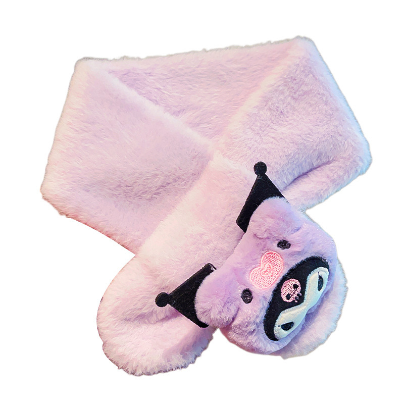 Šalikas iš akrilo/sintetinės vilnos, karikatūrų raštas, minimalistinis stilius, žiemos šiluma