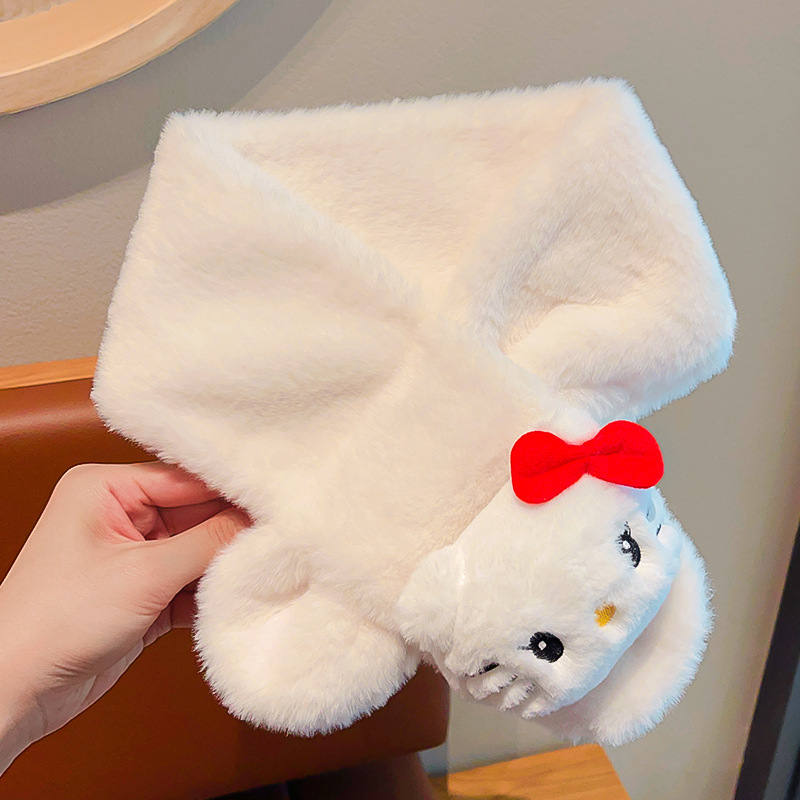 Šalikas iš akrilo/sintetinės vilnos, karikatūrų raštas, minimalistinis stilius, žiemos šiluma