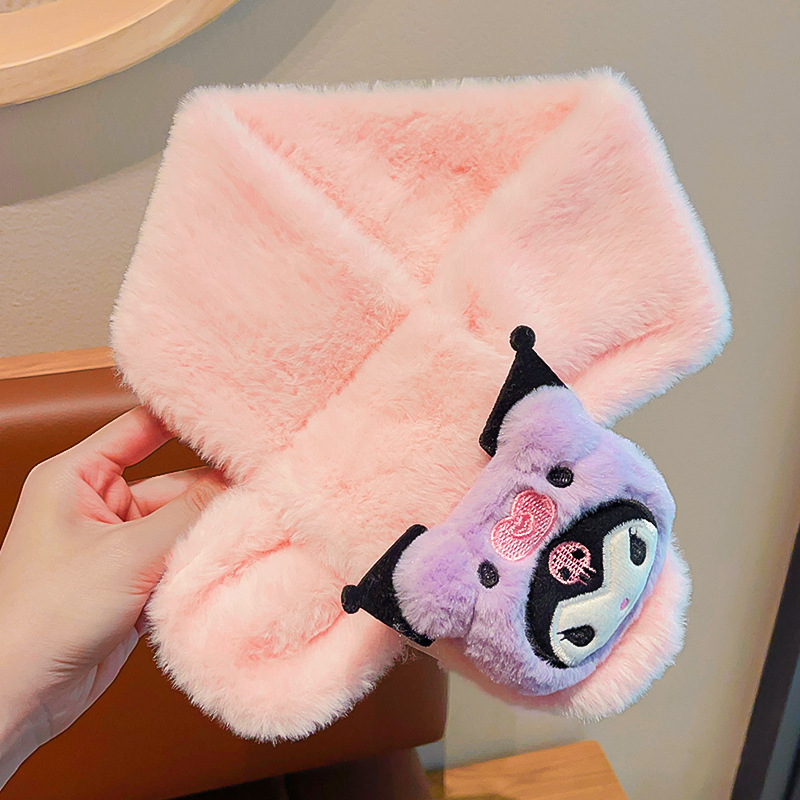 Šalikas iš akrilo/sintetinės vilnos, karikatūrų raštas, minimalistinis stilius, žiemos šiluma