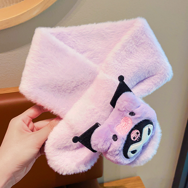 Šalikas iš akrilo/sintetinės vilnos, karikatūrų raštas, minimalistinis stilius, žiemos šiluma