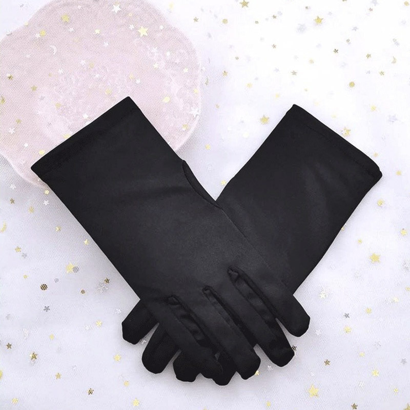 Γάντια γάμου για κορίτσια, υφασμάτινα, ραμμένα με μηχανή, διακοσμητικά