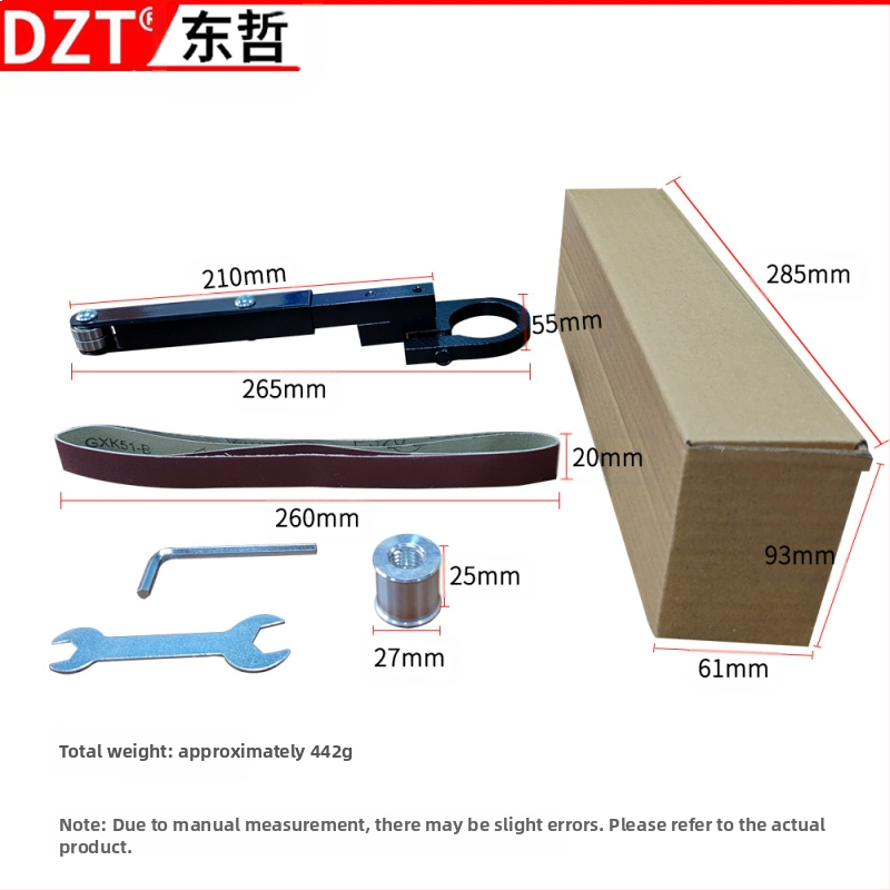 DZT модел 100 мини електрически ъглошлайф с монтажна скоба и глава за шкурене за дървообработване – домашна употреба, 220V