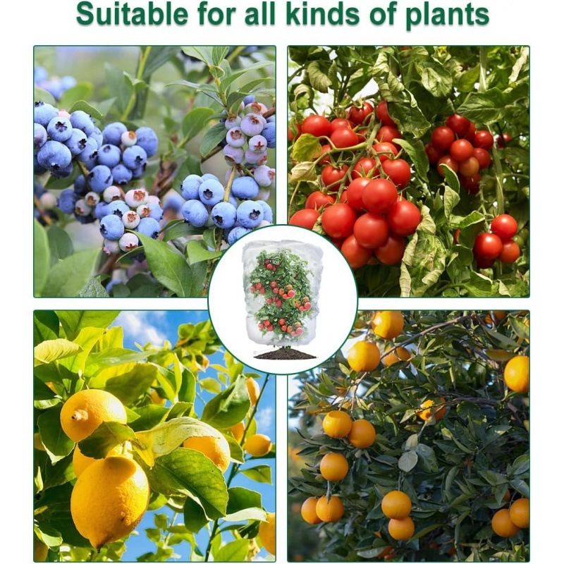 Nailoninis vabzdžių atbaidymo tinklinis maišelis su virvele; vaismedžiams ir sode; akys dydis 10-100, vielos skersmuo 9-10 mm, tarnavimo laikas 3-5 metai