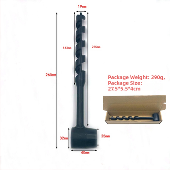 Hengsheng Χειροποίητο σπειροειδές τρυπάνι για ξύλα, χειροκίνητο, με μακρύ μήκος για εξωτερική χρήση
